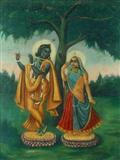 Radha & Krishna - Early Bengal School - Auction 2001 (December)