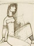 Egyptian Woman - M F Husain - Auction 2001 (December)