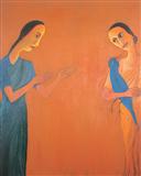 Woman with a Blue Bird - Lalitha  Lajmi - Auction 2002 (May)