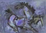 Cobalt Horse - M F Husain - Auction 2004 (December)