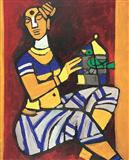 When I begin to paint hold the sky in your hand as the stretch of my canvas is unknown to me - M F Husain - Summer Auction 2007