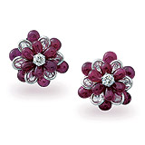 A PAIR OF RUBY DROP AND DIAMOND EAR CLIPS -    - Auction of Fine Jewels