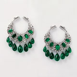 A PAIR OF EMERALD AND DIAMOND EAR PENDANTS -    - Auction of Fine Jewels