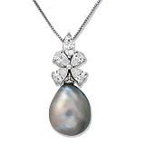 A NATURAL PEARL AND DIAMOND PENDANT -    - Auction of Fine Jewels