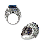 A BLUE SAPPHIRE AND DIAMOND RING -    - Auction of Fine Jewels