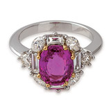 A PINK SAPPHIRE AND DIAMOND RING -    - Auction of Fine Jewels