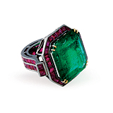 AN IMPRESSIVE EMERALD RING -    - Auction of Fine Jewels