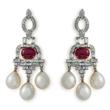 A PAIR OF DIAMOND, PEARL AND RUBY EAR PENDANTS - Auction of Fine Jewels