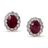 A PAIR OF SPECTACULAR RUBY AND DIAMOND EAR CLIPS -    - Auction of Fine Jewels