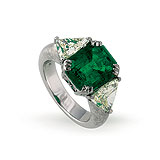 A PANJSHIR EMERALD AND DIAMOND RING -    - Auction of Fine Jewels