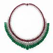 A MAGNIFICENT EMERALD DROP, RUBY AND DIAMOND NECKLACE - Auction of Fine Jewels