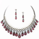 AN ATTRACTIVE SUITE OF SPINEL, DIAMOND AND PEARL JEWELRY -    - Auction of Fine Jewels