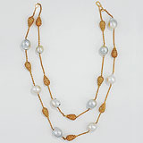 BAROQUE PEARL AND YELLOW SAPPHIRE NECKLACE -    - Auction of Fine Jewels