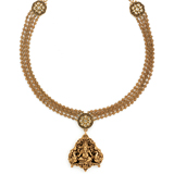 A GOLD NECKLACE AND REPOUSSE PENDANT -    - Auction of Fine Jewels