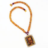AN ANJOLIE ELA MENON PENDANT WITH A CITRINE AND RUBY BEAD NECKLACE -    - Auction of Fine Jewels