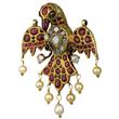 A HANDSOME GOLD AND GEM-SET BIRD PENDANT - Auction of Fine Jewels