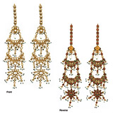 A PAIR OF 'POLKI' DIAMOND EAR PENDANTS -    - Auction of Fine Jewels