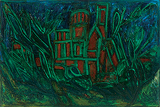 Landscape in Green and Red - F N Souza - Summer Auction 2008