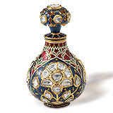 A TRADITIONAL DIAMOND AND ENAMEL 'JADAU' PERFUME BOTTLE -    - Spring Auction of Jewels