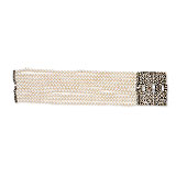 AN ART-DECO INSPIRED PEARL, COLOURED DIAMOND AND DIAMOND BRACELET -    - Spring Auction of Jewels