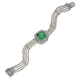 A VINTAGE SEED PEARL, EMERALD AND DIAMOND BRACELET - Cartier  USA - Spring Auction of Jewels
