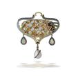 AN ART NOUVEAU INSPIRED ENAMEL, GEMSTONE AND DIAMOND BROOCH-PENDANT - Spring Auction of Jewels