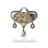 AN ART NOUVEAU INSPIRED ENAMEL, GEMSTONE AND DIAMOND BROOCH-PENDANT -    - Spring Auction of Jewels