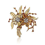 A YELLOW SAPPHIRE, CITRINE AND DIAMOND 'FLORAL SPRAY' BROOCH - Van Cleef  & Arpels - Spring Auction of Jewels