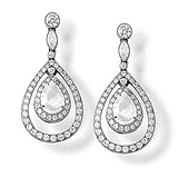 A PAIR OF DIAMOND EAR PENDANTS -    - Spring Auction of Jewels