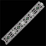 A DIAMOND AND EMERALD BRACELET -    - Spring Auction of Jewels