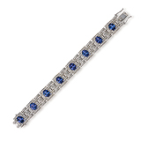 A DIAMOND AND TANZANITE BRACELET -    - Spring Auction of Jewels
