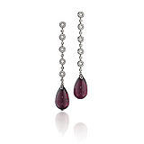 A PAIR OF RUBELITE AND DIAMOND EAR PENDANTS -    - Spring Auction of Jewels