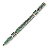 AN ART-DECO INSPIRED EMERALD AND DIAMOND BRACELET -    - Spring Auction of Jewels