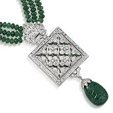 AN ELEGANT EMERALD AND DIAMOND NECKLACE -    - Spring Auction of Jewels