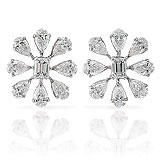 A PAIR OF DIAMOND 'FLOWER' EAR CLIPS -    - Spring Auction of Jewels