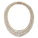 A MAGNIFICENT FIVE-STRAND NATURAL PEARL NECKLACE -    - Spring Auction of Jewels