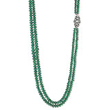 AN EMERALD BEAD AND DIAMOND NECKLACE -    - Spring Auction of Jewels