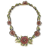 A DELICATE ART-NOUVEAU INSPIRED ENAMEL AND DIAMOND NECKLACE -    - Spring Auction of Jewels