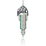 A DIAMOND, EMERALD, RUBY AND SAPPHIRE PENDANT -    - Spring Auction of Jewels