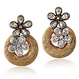 A PAIR OF DIAMOND AND COLOURED DIAMOND EAR CLIPS -    - Spring Auction of Jewels