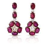 A PAIR OF RUBY AND DIAMOND EAR PENDANTS -    - Spring Auction of Jewels