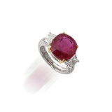 A RUBY AND DIAMOND RING -    - Spring Auction of Jewels