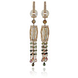A PAIR OF MOTHER OF PEARL AND TOURMALINE 'TABLA' EAR PENDANTS - Smriti  Bohra - Spring Auction of Jewels