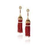 A PAIR OF CORAL AND DIAMOND 'TABLA' EAR PENDANTS - Smriti  Bohra - Spring Auction of Jewels