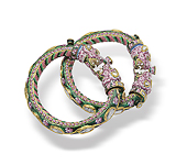 A PAIR OF DIAMOND AND ENAMEL `SHER KADA` BANGLES -    - Fine Jewels and Objets d'Art