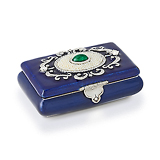 A PEARL, DIAMOND, EMERALD AND ENAMEL BOX -    - Fine Jewels and Objets d'Art