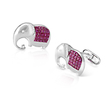 A PAIR OF RUBY `ELEPHANT` CUFFLINKS -    - Fine Jewels and Objets d'Art