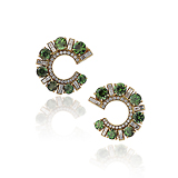 A PAIR OF TOURMALINE AND DIAMOND EAR CLIPS -    - Fine Jewels and Objets d'Art