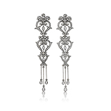 A VICTORIAN INSPIRED PAIR OF DIAMOND EAR PENDANTS -    - Fine Jewels and Objets d'Art