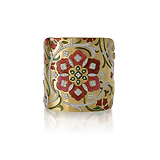 A CONTEMPORARY GOLD CUFF BRACELET WITH DIAMONDS AND ENAMEL, BY SHAILL JHAVERI COUTURE -    - Fine Jewels and Objets d'Art